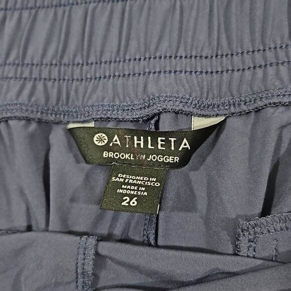 Athleta Womens Size 26 Brooklyn Jogger Blue Athleisure Yoga Lounge Everyday - Picture 2 of 10